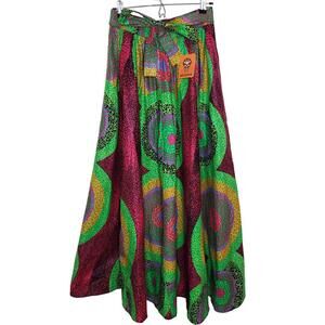 Satsuma Women's Sz OS Multicolor Geo Patterned Ethnic African Maxi Skirt(1678)